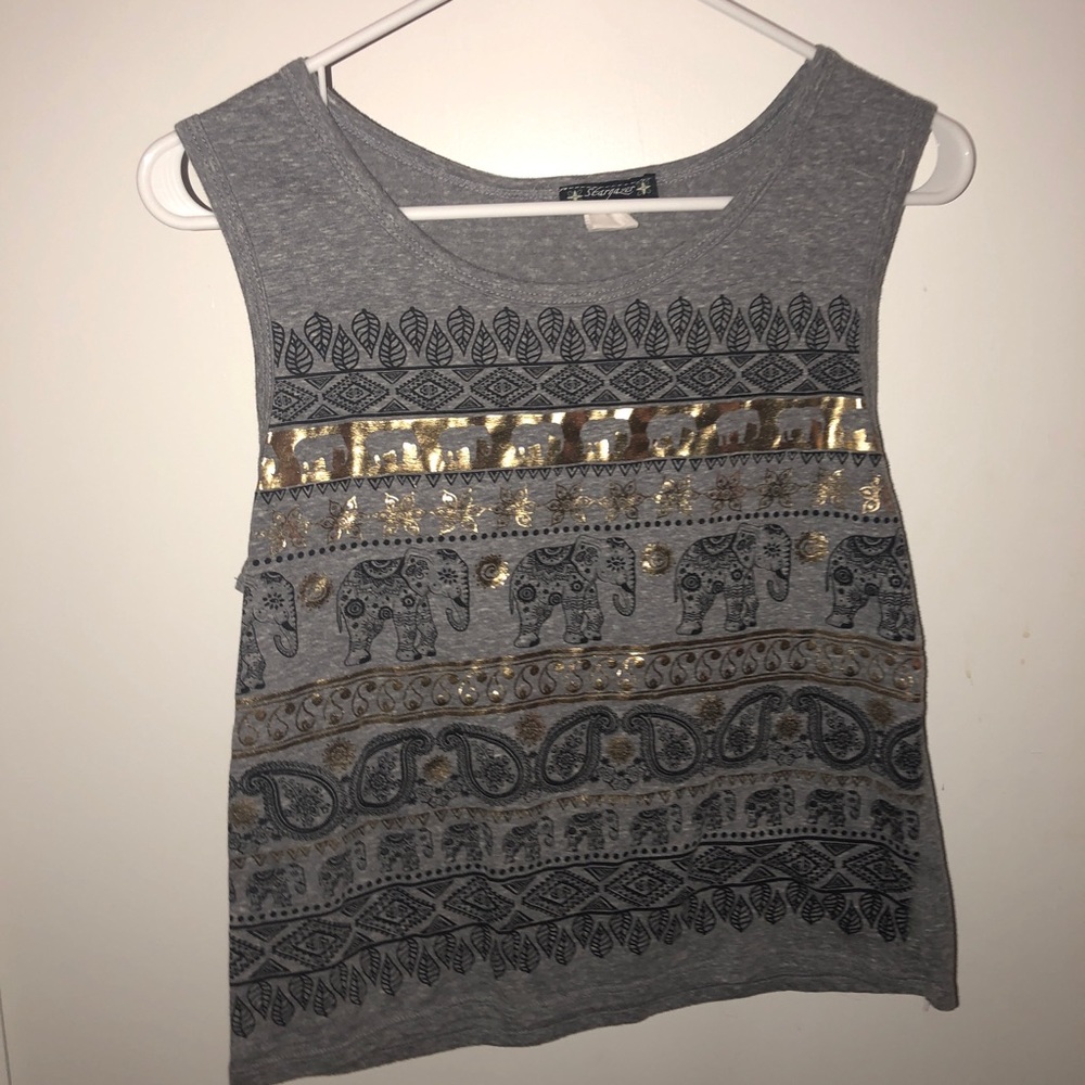 cute patterned sleeveless shirt